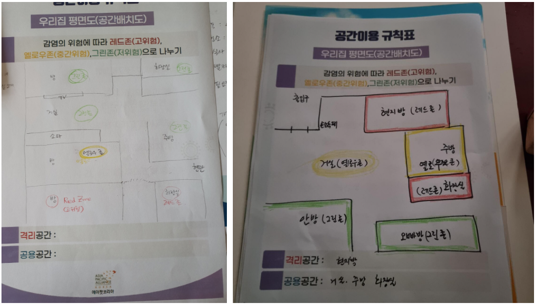 재난회복캠프 자가격리 가족 그림1